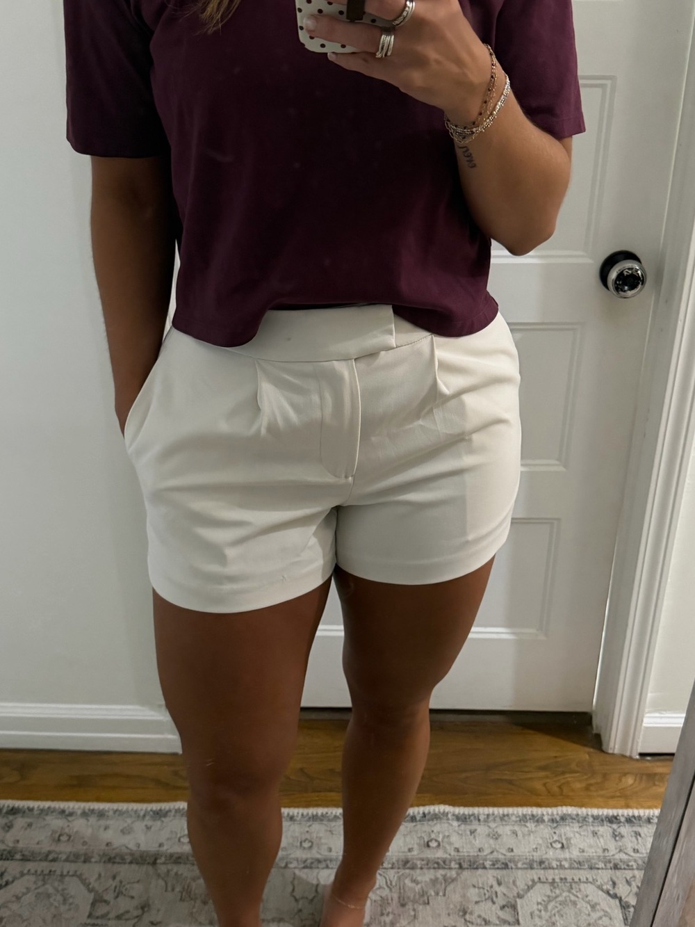 Target Cream Tailored High-Rise Shorts